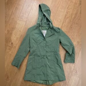 ESPRIT Women's Kelly Green Hooded Trench Coat Size S